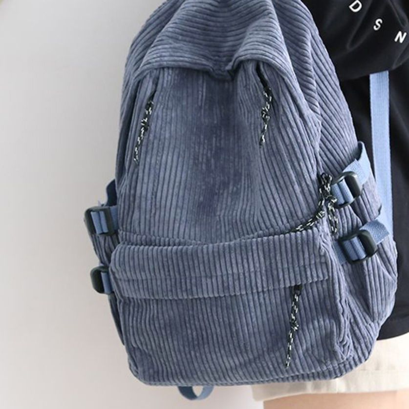 高校生 リュック 高校生向けコーデュロイリュック大容量通学バッグ