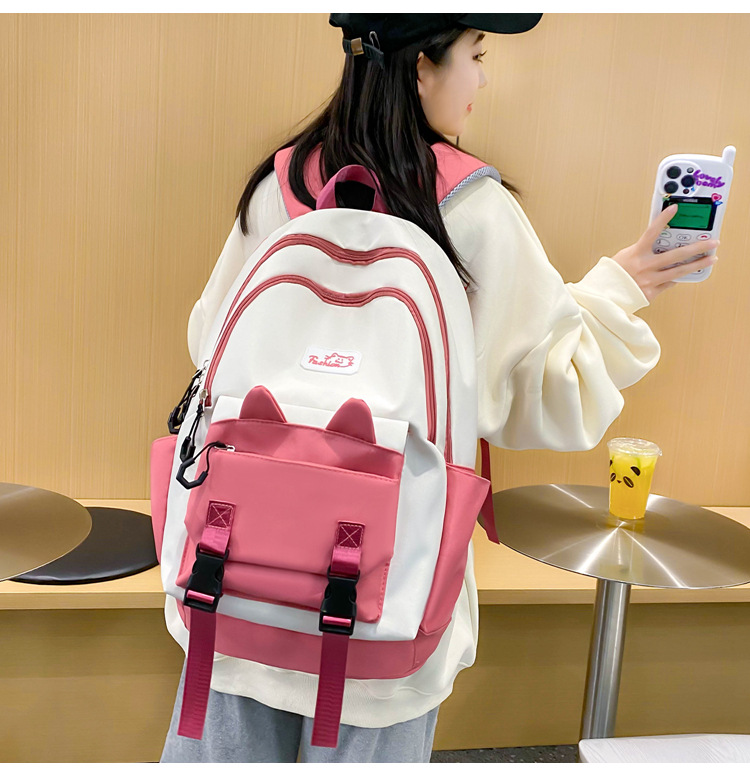 高校生 リュック 猫耳ウェーブ 学生旅行バッグ