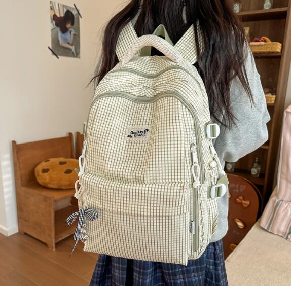 高校生 リュック 高校生向け大容量チェック柄リュック
