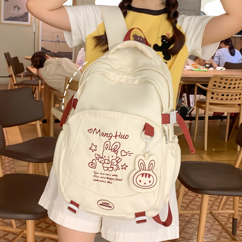 高校生 リュック うさぎ刺繍入り学生バッグセット