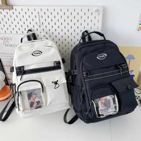 高校生 リュック 高校生向け多機能リュック 透明ポケット付き背負い鞄