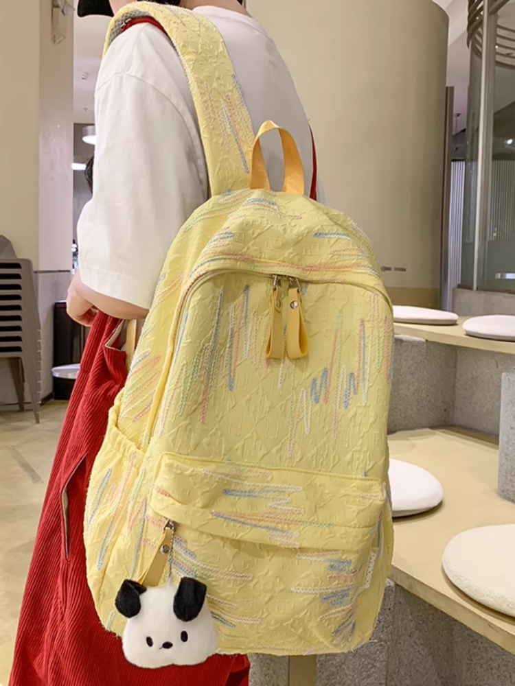 高校生 リュック キルティング模様 ぬいぐるみ付きリュック