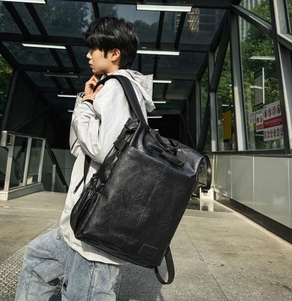 高校生 リュック 高校生向け合皮リュック 大容量通学バッグ