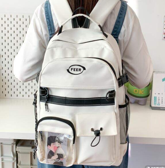 高校生 リュック 高校生向け多機能リュック 透明ポケット付き背負い鞄