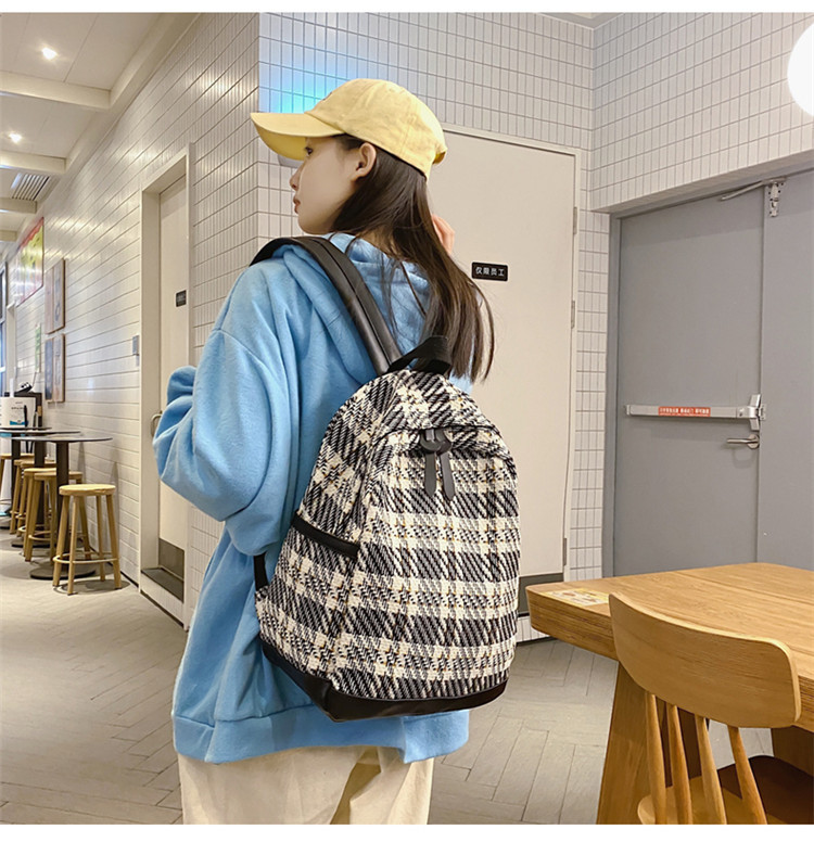 高校生 リュック 大容量チェック柄リュック 高校生通学用軽量バッグ