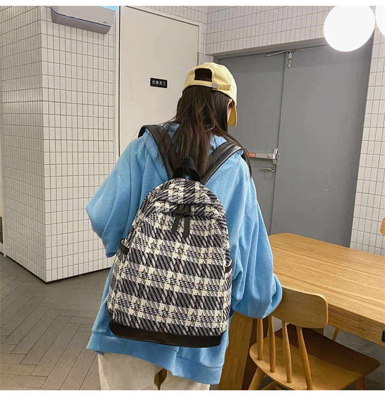 高校生 リュック 大容量チェック柄リュック 高校生通学用軽量バッグ