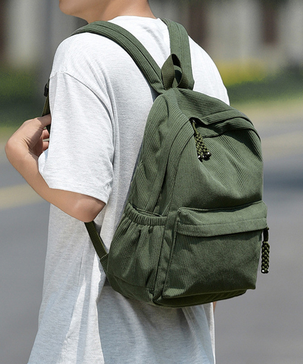 高校生 リュック 高校生向けコーデュロイリュック大容量男女兼用