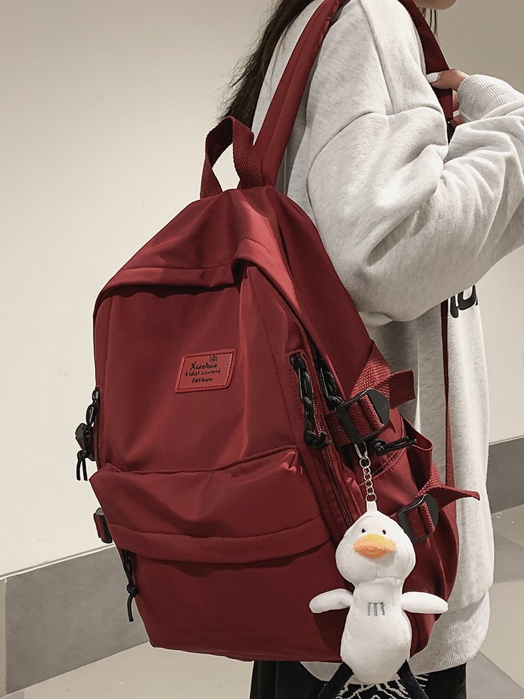 高校生 リュック シンプル防水マスコット付リュック