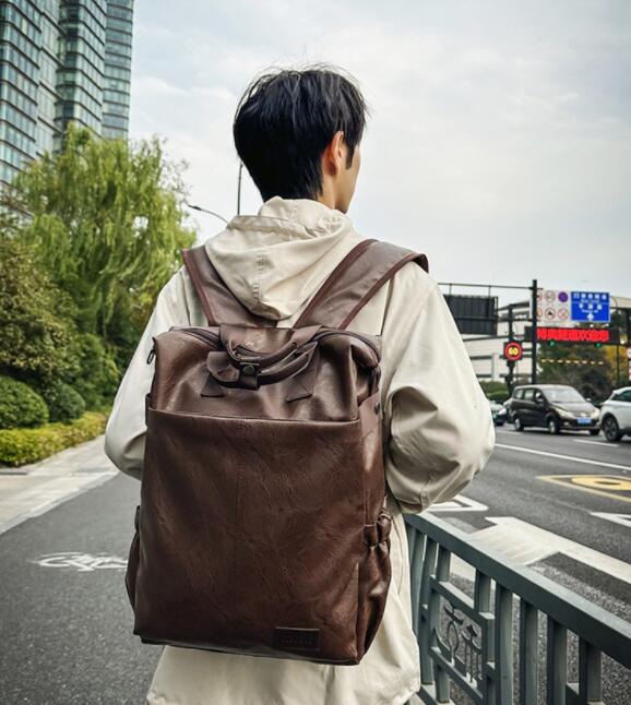 高校生 リュック 高校生向け合皮リュック 大容量通学バッグ