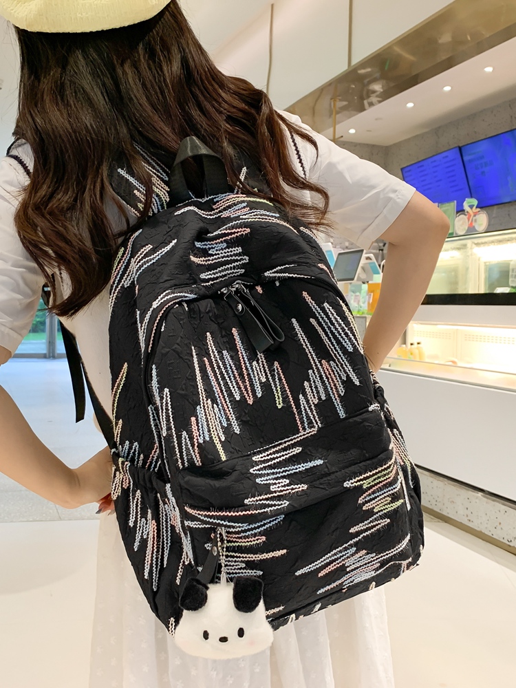 高校生 リュック キルティング模様 ぬいぐるみ付きリュック