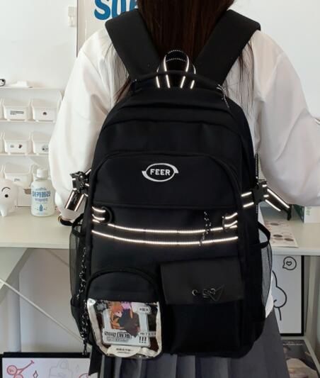 高校生 リュック 高校生向け多機能リュック 透明ポケット付き背負い鞄