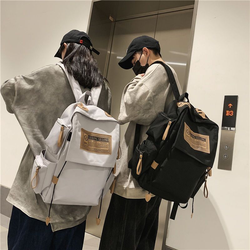 高校生 リュック レトロラベル 多機能通学バッグ