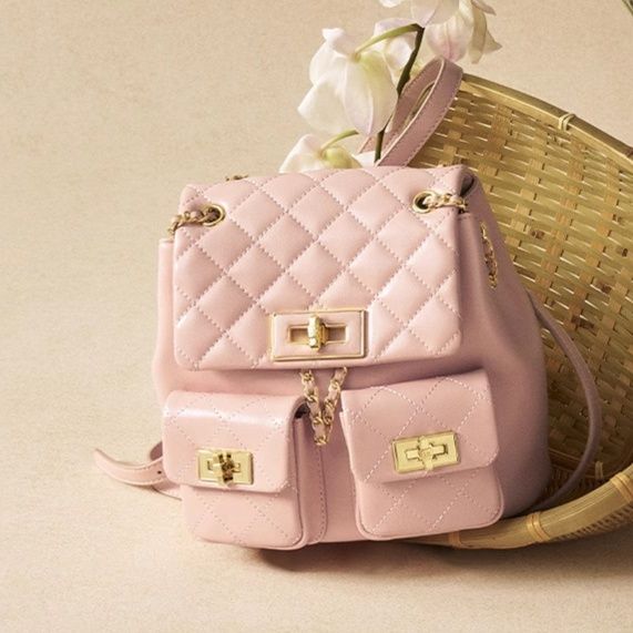 バックパック 菱格紋キルティングミニバックパック