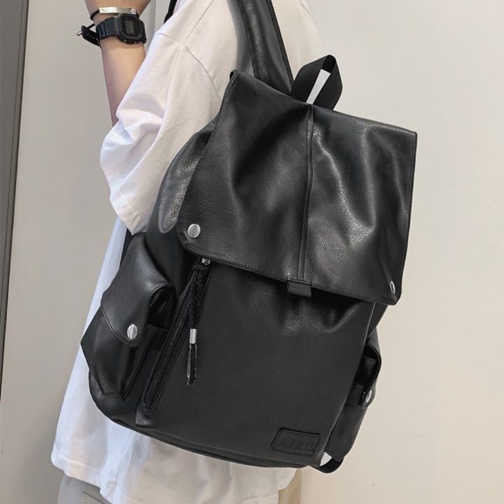 バックパック フラップ式本革リュック