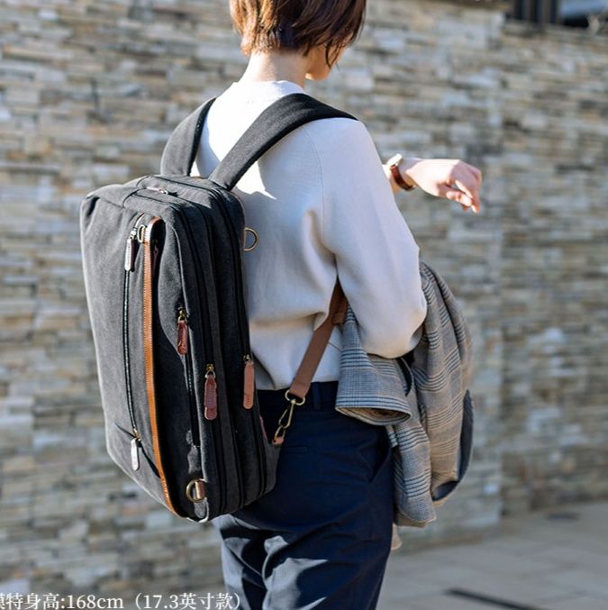 バックパック 帆布レザー多機能リュック