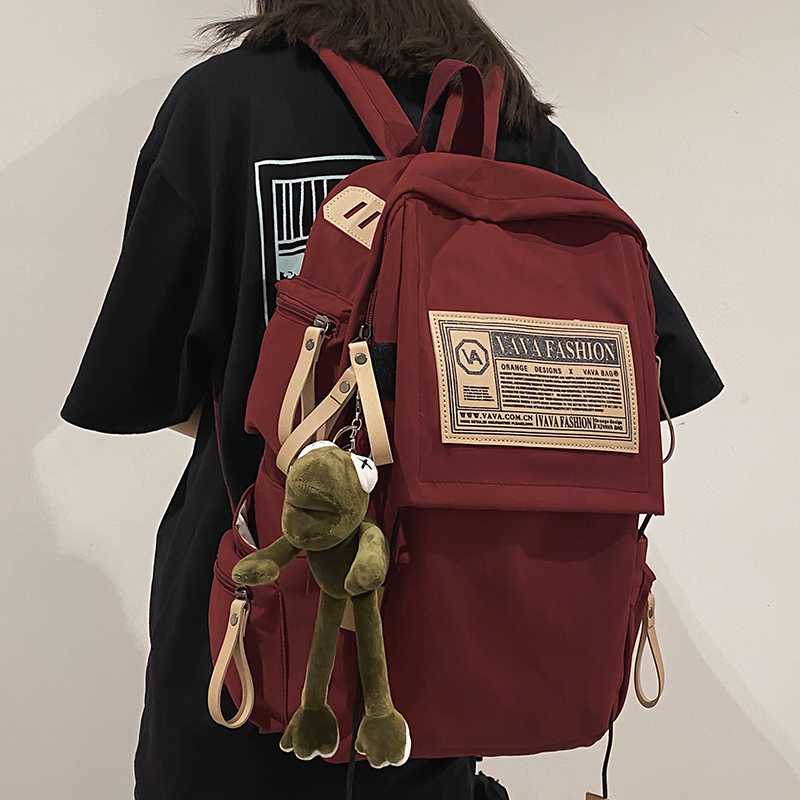 バックパック 通学 学生向け多機能パッチ装飾リュック