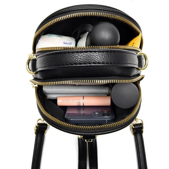 バックパック 小型丸型三層式多機能旅行用背負い鞄