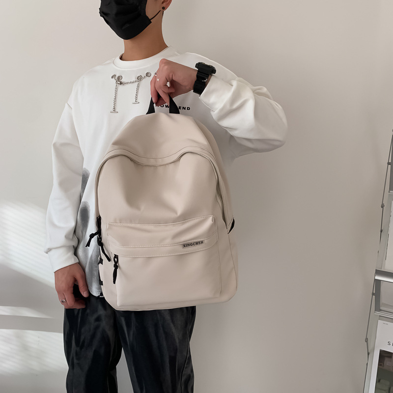 バックパック マスコット付き大容量カジュアル通学バッグ