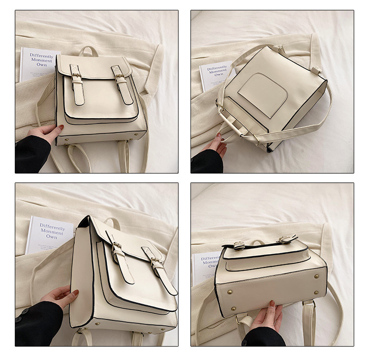 クラシカルステッチデザインスクエア型バックパック