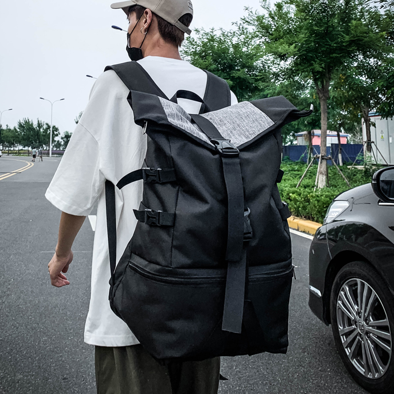 バックパック 大容量多機能ロールトップ型旅行バックパック