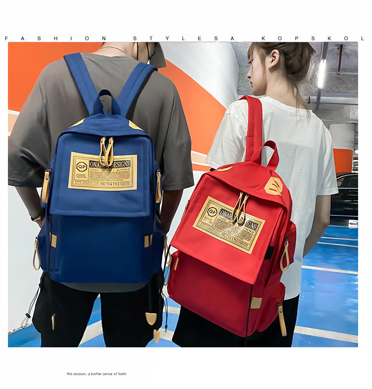 バックパック ゴールドプレート付き大容量通学用リュックサック