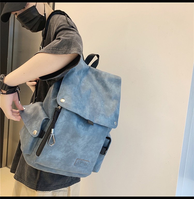 バックパック フラップ式本革リュック