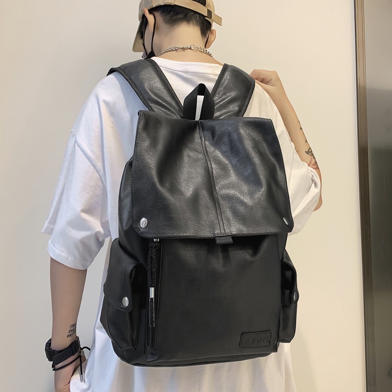バックパック フラップ式本革リュック