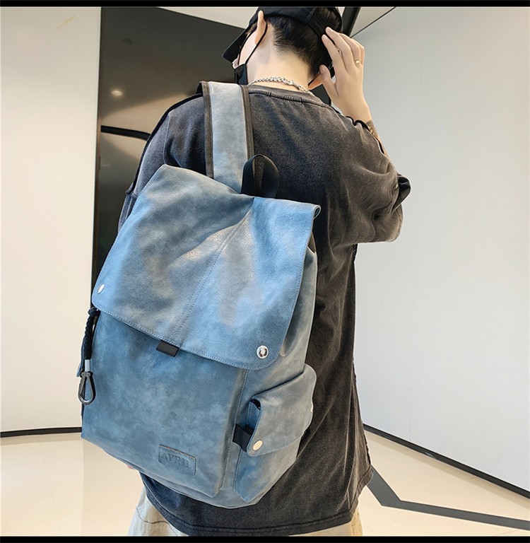 バックパック フラップ式本革リュック