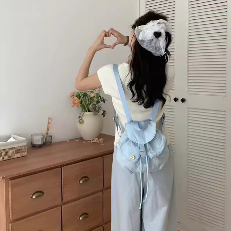 ナイロンバッグ ポケット付き優美リュック巾着