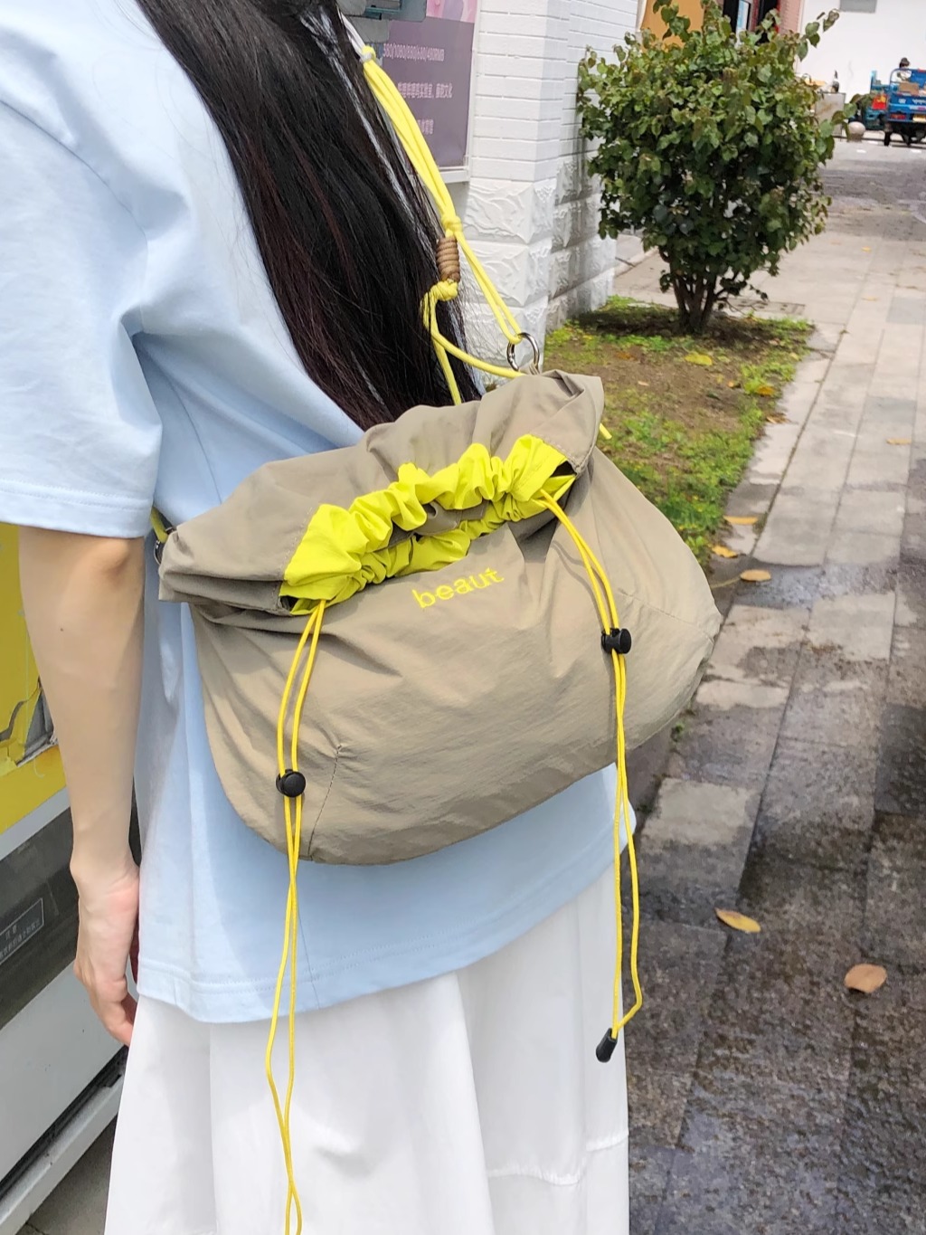 ナイロンバッグ フレッシュスタイル 巾着ショルダー
