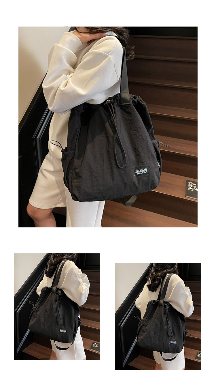 ナイロンバッグ シンプル巾着リュック