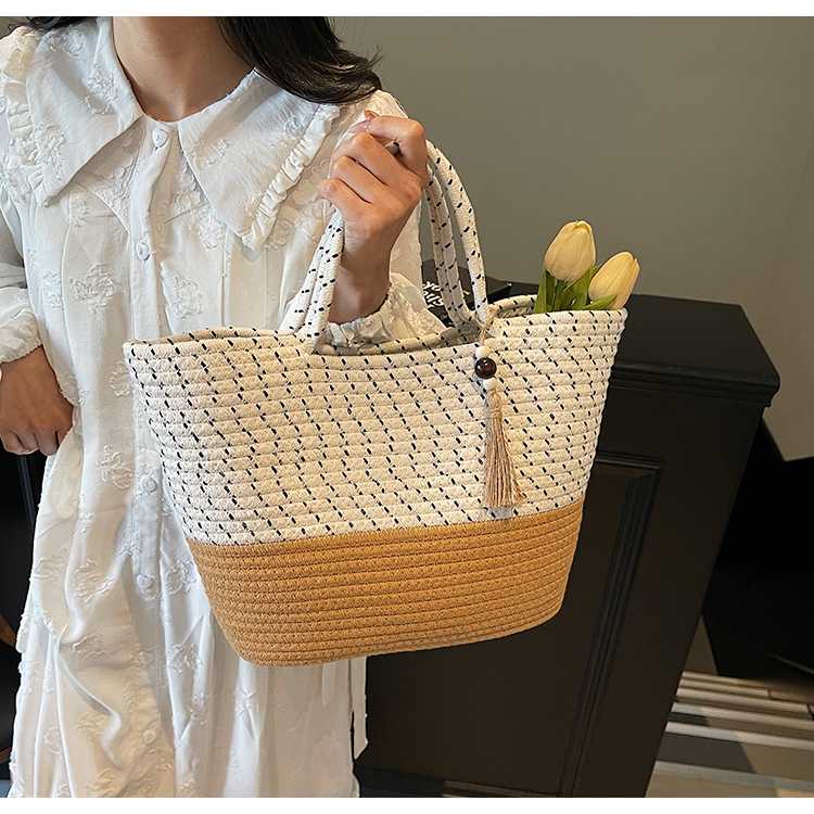 ショルダーバッグレディース カゴバック 春夏素材 丸みフォルム かごトートバッグ