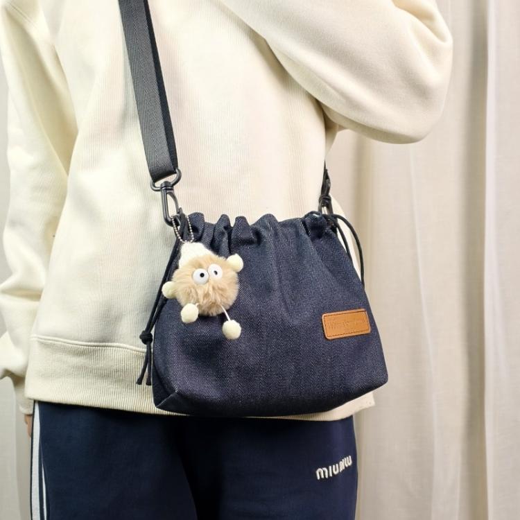 ショルダーバッグレディース かわいいメッセージ入り巾着ショルダー