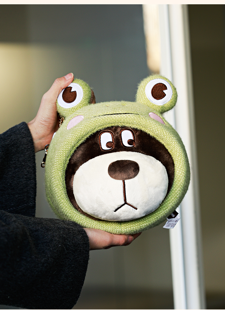 ショルダーバッグレディース カエルクマちゃんファーバッグ