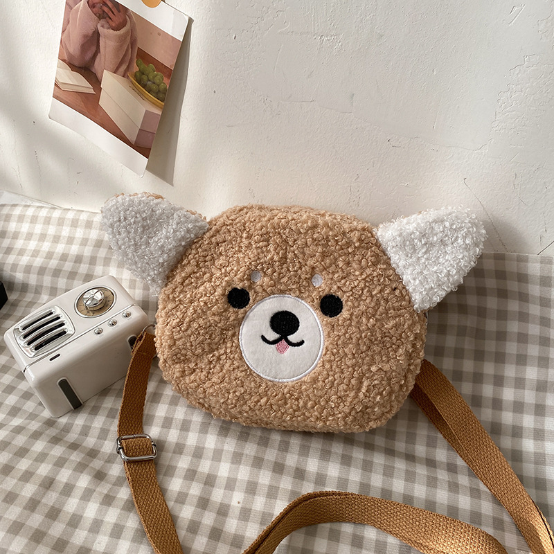 ショルダーバッグレディース もこもこ動物顔ファーショルダー