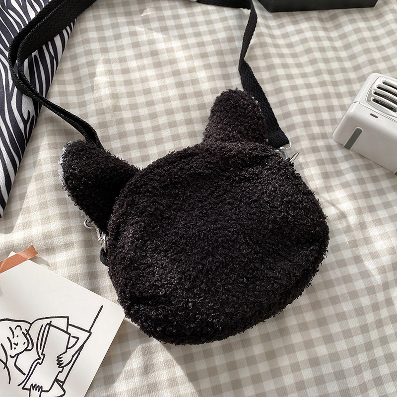 ショルダーバッグレディース もこもこ動物顔ファーショルダー
