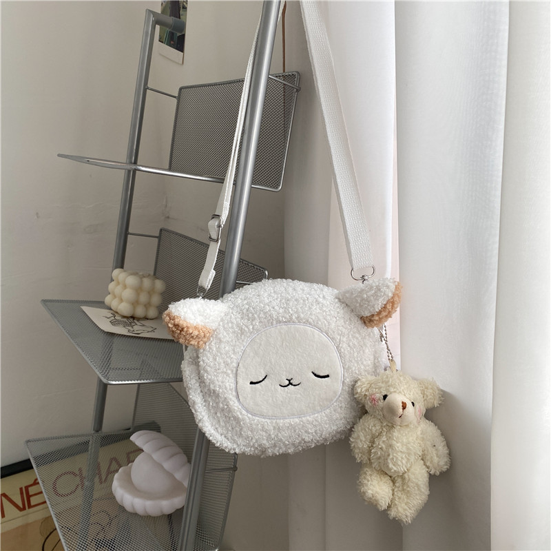 ショルダーバッグレディース もこもこ動物顔ファーショルダー