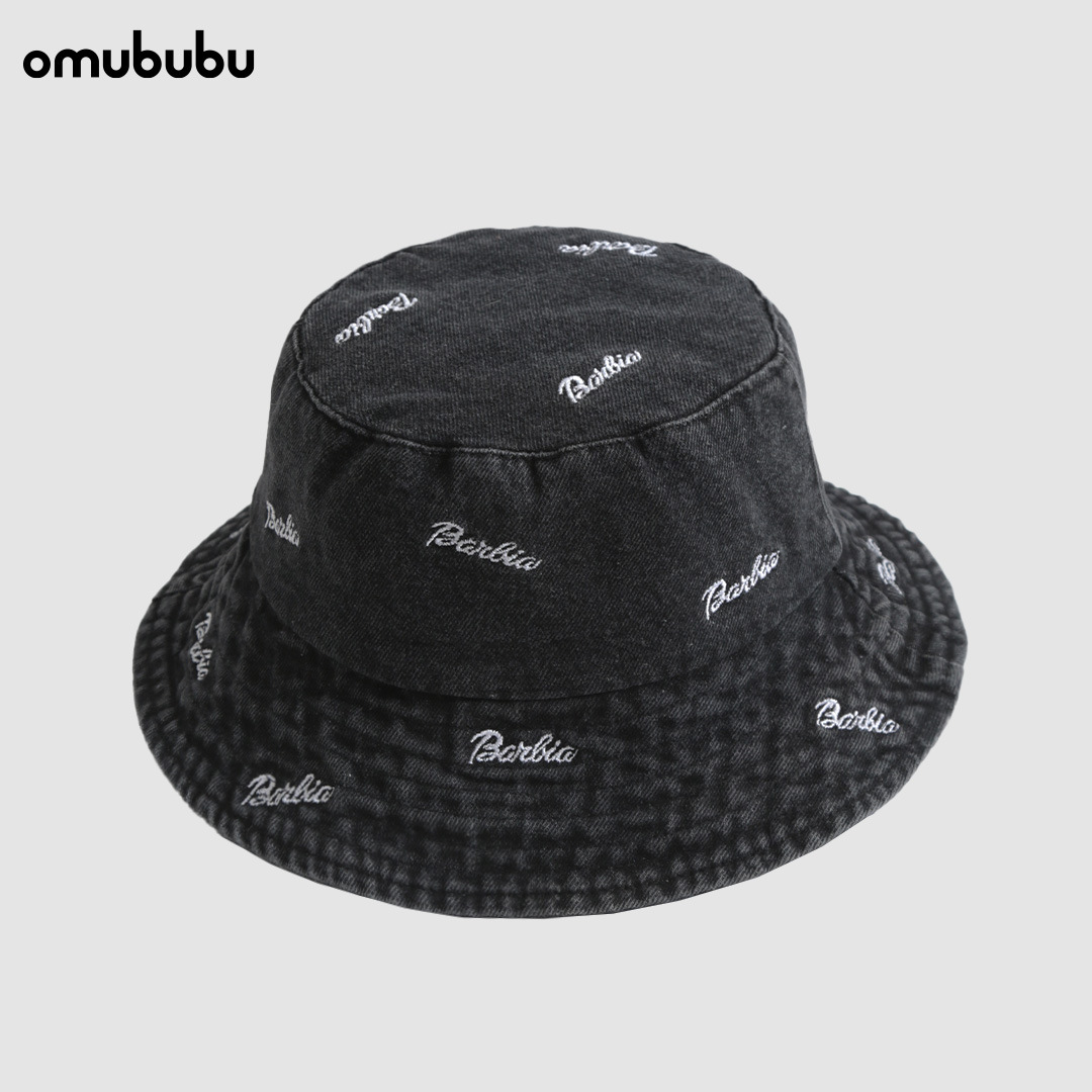 バケットハット ロゴ刺繍デニムバケットハット