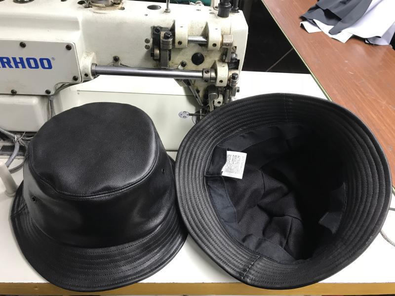 本革仕立て 上質バケットハット