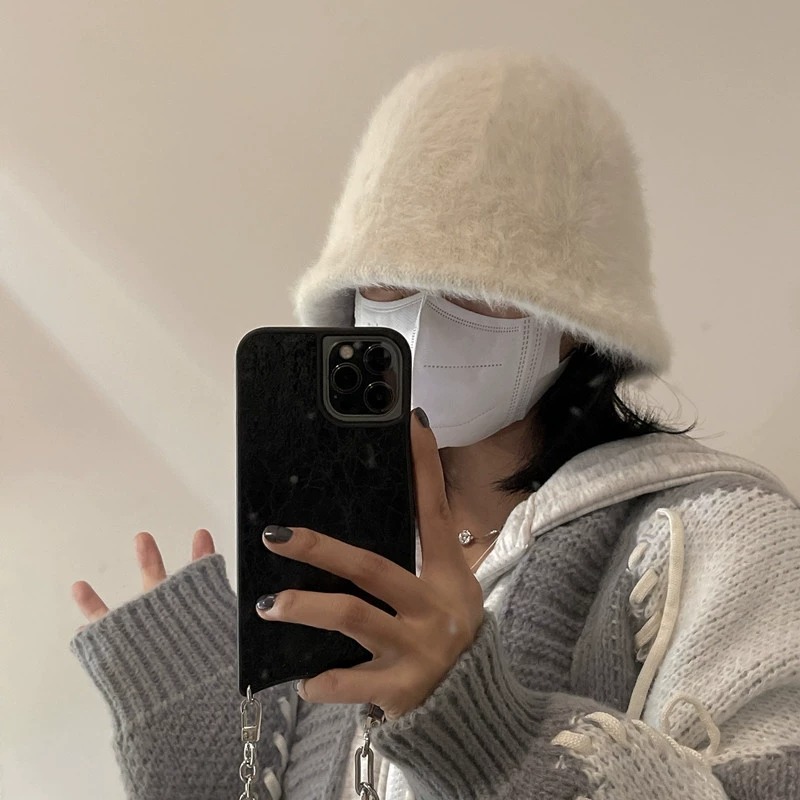 バケットハット ふわふわ贅沢ファー素材のあったか防寒バケットハット