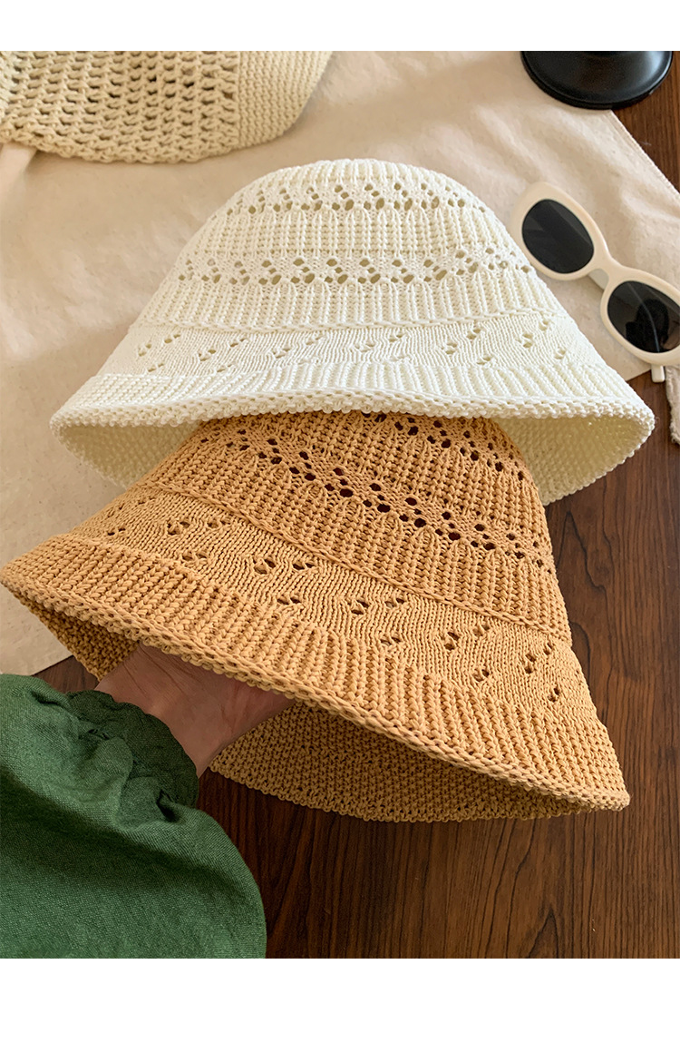 バケットハット ナチュラル透かし編みバケットハット