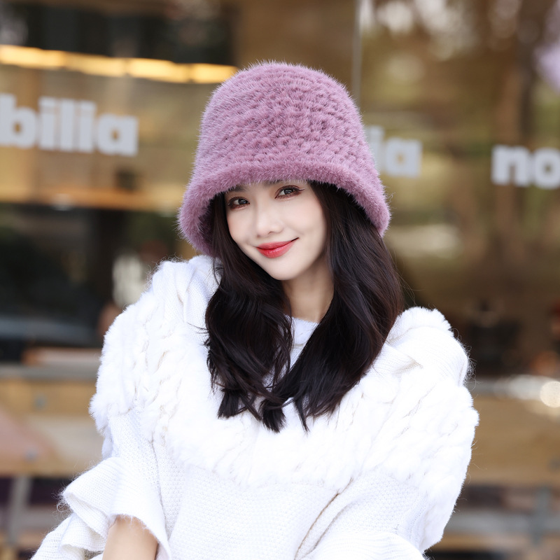 バケットハット もこもこファー素材 あったかバケットハット