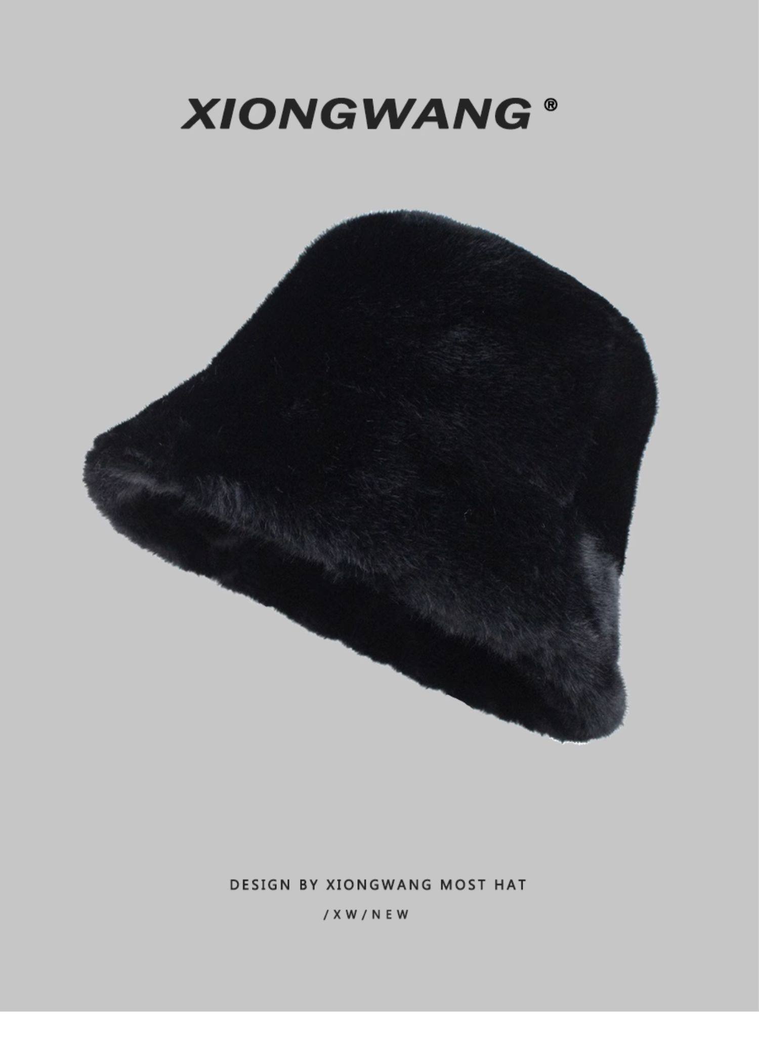 バケットハット ふわふわもこもこファー素材の防寒バケットハット