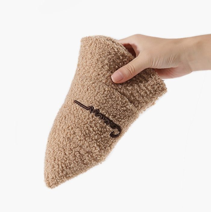 バケットハット もこもこ刺繍入りふわふわバケット