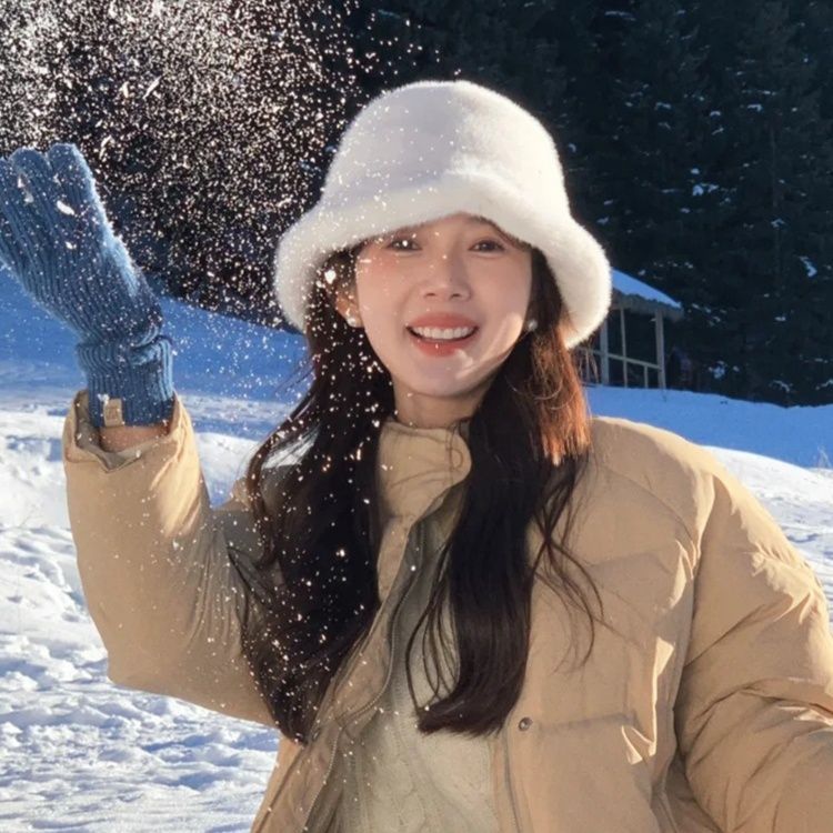 バケットハット ふわもこ雪景バケットハット
