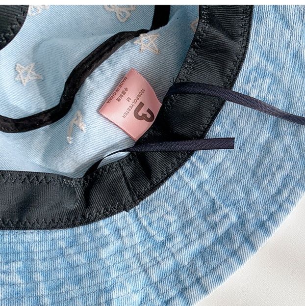 バケットハット リボン刺繍デニムバケットハット