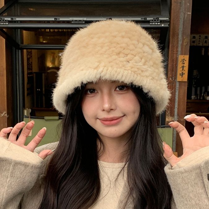 バケットハット ふわもこ冬物バケットハット