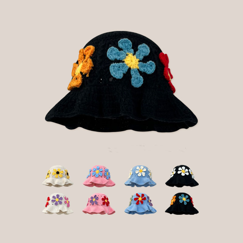 バケットハット 花咲く優しさ 手編みバケットハット
