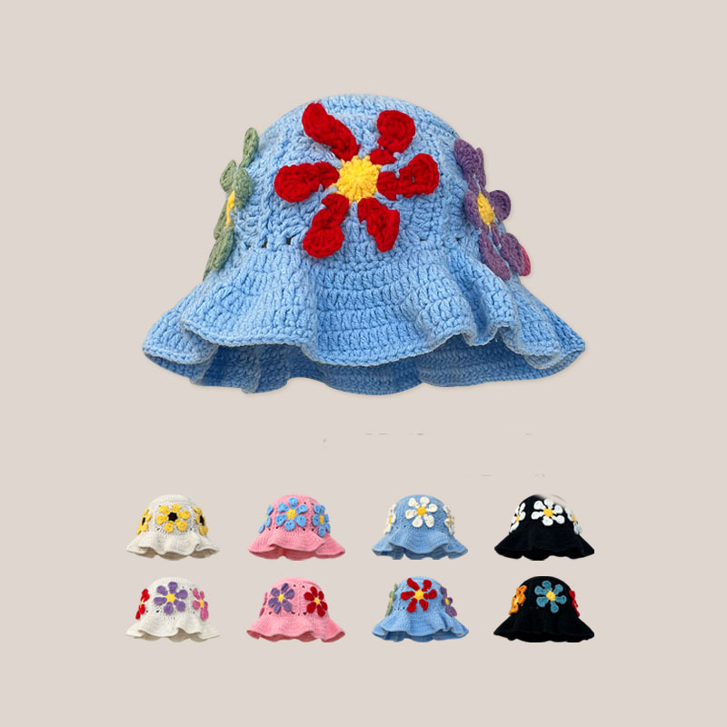 バケットハット 花咲く優しさ 手編みバケットハット