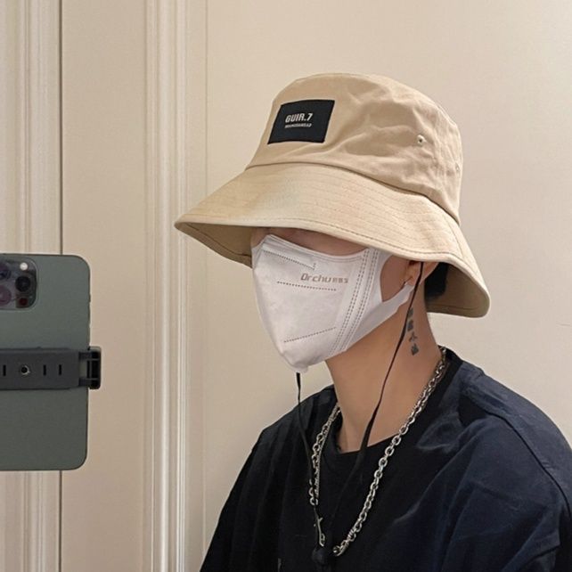 バケットハット あご紐付きシンプルバケットハット